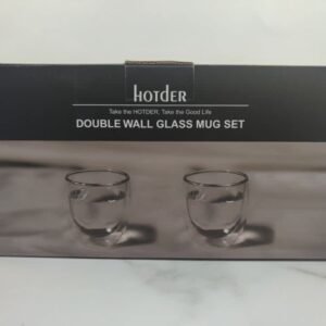 hotder Double Wall Insulated Glasses 8.5 Ounces-Clear Glass Coffee Cups,Clear Coffee Mugs … (2 PACK)