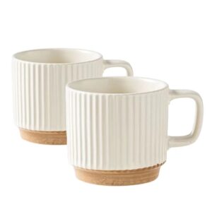 cawein ceramic mug 2pcs, ceramic coffee cups,milk cup, ceramic mugs for home and office,microwave safe milk coffee cup