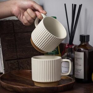 cawein Ceramic Mug 2Pcs, Ceramic Coffee Cups,milk cup, Ceramic mugs for home and office,Microwave safe milk coffee cup