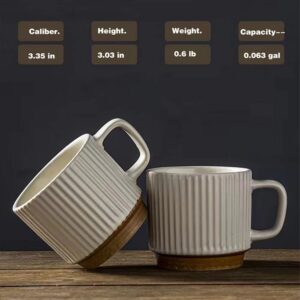 cawein Ceramic Mug 2Pcs, Ceramic Coffee Cups,milk cup, Ceramic mugs for home and office,Microwave safe milk coffee cup