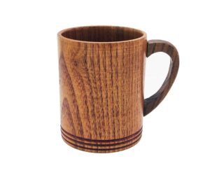 homeimpel wooden coffee cups tea cups with handle, 9.5oz, 280ml, drinking wood mugs for beer/coffee/milk/water