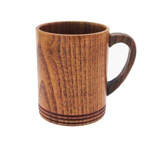 HomeImpel Wooden Coffee Cups Tea Cups With Handle, 9.5oz, 280ml, Drinking Wood Mugs for Beer/Coffee/Milk/Water