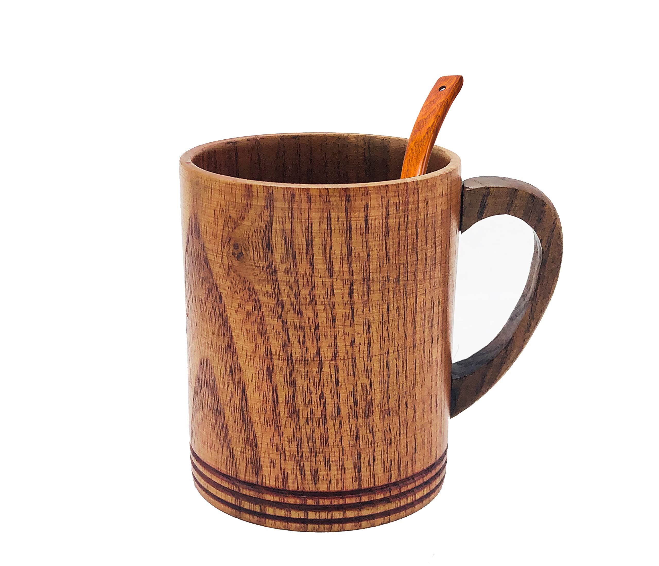 HomeImpel Wooden Coffee Cups Tea Cups With Handle, 9.5oz, 280ml, Drinking Wood Mugs for Beer/Coffee/Milk/Water