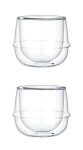 double-walled kinto kronos wine glass - maintains temperature - prevents condensation - set of 2-250 ml (8.45 fl. oz.) each