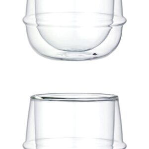 Double-Walled Kinto KRONOS Wine Glass - Maintains Temperature - Prevents Condensation - Set of 2-250 ml (8.45 fl. oz.) each