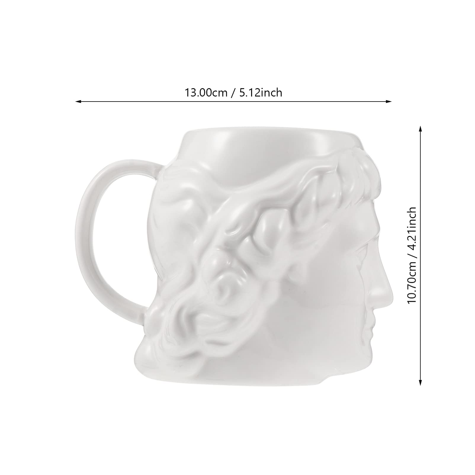 Cabilock Creative Ceramic Mug David Sculpture Drinking Cup Head Statue Teacup Ceramic Cup Milk Mug for Coffee Drinks Cappuccino Latte Americano Tea