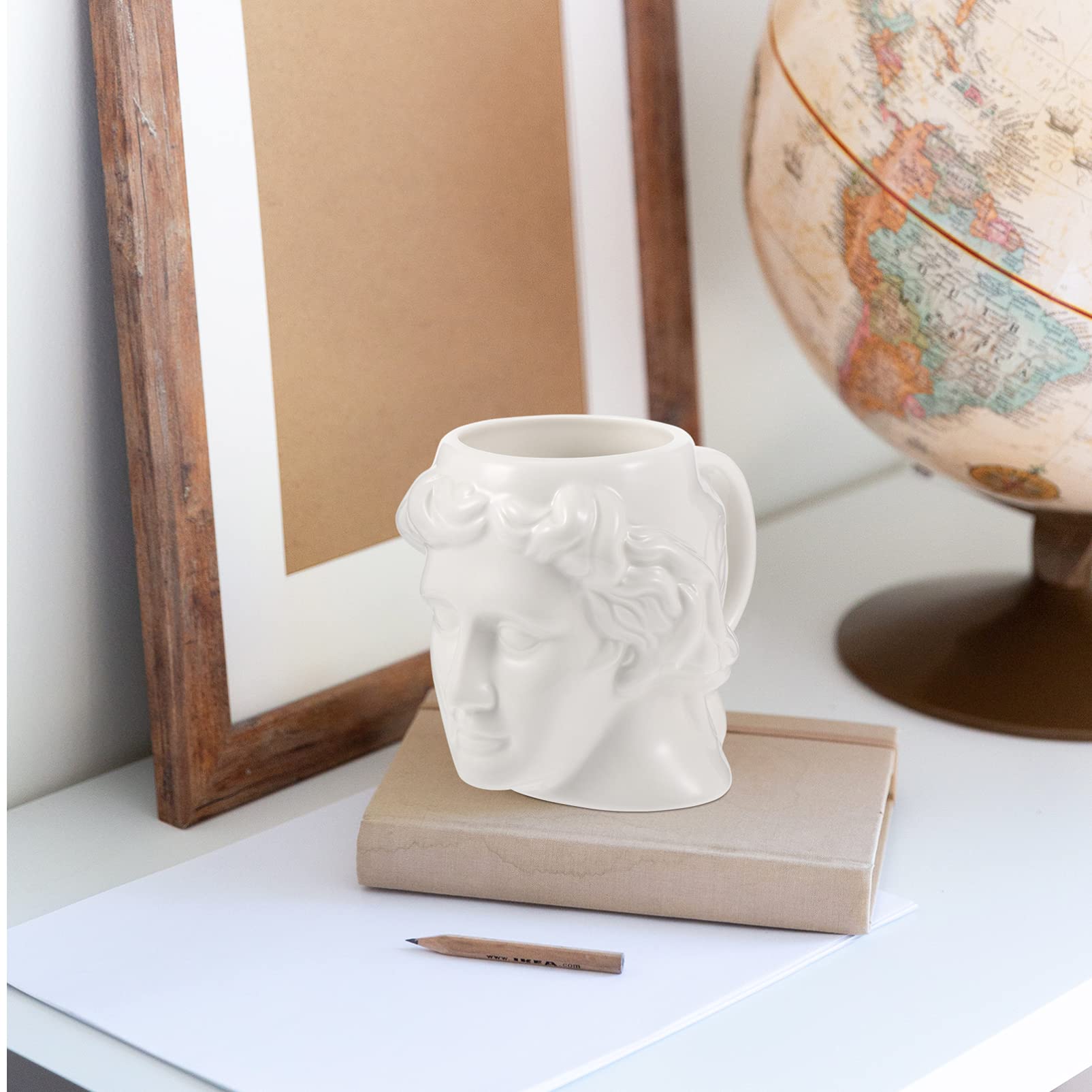 Cabilock Creative Ceramic Mug David Sculpture Drinking Cup Head Statue Teacup Ceramic Cup Milk Mug for Coffee Drinks Cappuccino Latte Americano Tea