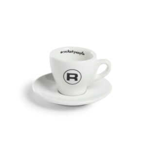 rocket espresso demitasse espresso cup (2.5oz), white - set of 2