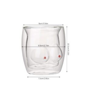 Plcnn 2Pcs Double Wall Glass Coffee Mugs, Creative Drinking Cups Sexy Naked Beauty Cup Transparent Coffee Mugs Milk Cup for Birthday Gift, Night Party Bar & Other Special Days