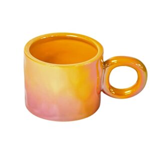 koythin ceramic coffee mug, creative gradient handmade big handle cup for office and home, dishwasher safe, 14 oz for tea latte milk