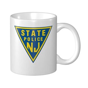 nj state police porcelain coffee mugs, classic ceramic cup for tea latte cappuccino