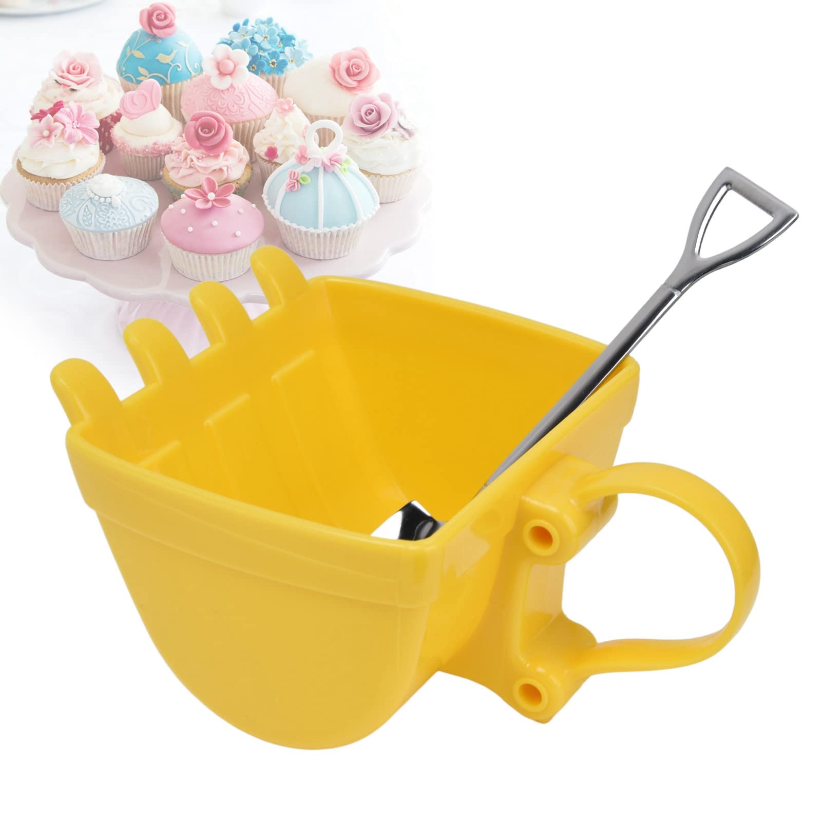 Omabeta Excavator Coffee Mug, 330ml Excavator Bucket Cup with Shovel Spoon Creativity Tea Cup Milk Coffee Mug Funny Digger Cake Container Birthday Gift