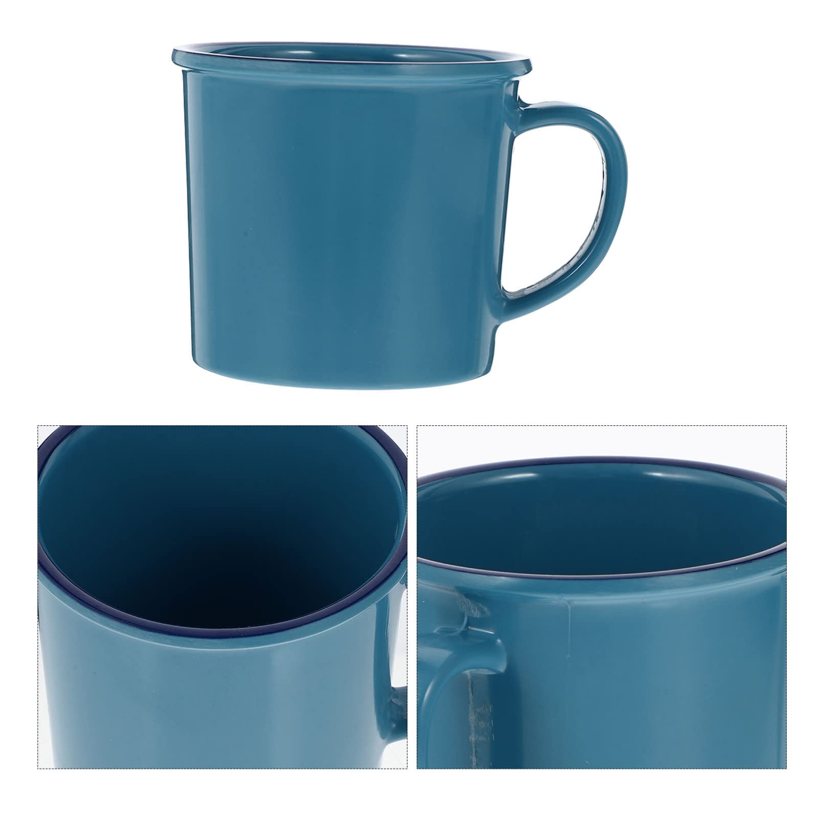 Hemoton Melamine Coffee Tea Mugs Cup: Enamel Coffee Cups, Blue Galvanized Steel Beverage Cup, Party Drinking Mugs for Milk Hot Chocolate