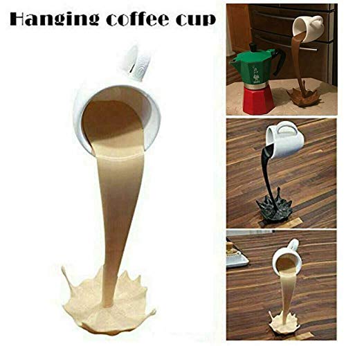 Loyalt 1PC Floating Coffee Cup Mug Sculpture Kitchen Decor Pouring Spilling Decoration, Funny Coffee Cup Furniture for Kitchen Arts Decoration Gift