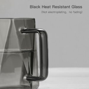 NORTHOME Coffee Mug Clear Glass Coffee Cup 16 Oz with Handle for Hot Beverages - Cappuccino, Latte, Big Tea Cup. Crystal Clear Glass Cup, Espresso Coffee Gift