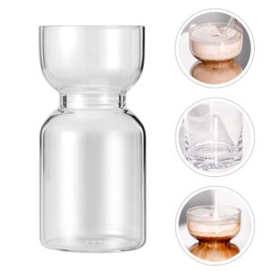 UPKOCH Glass Coffee Mug Coffee Cup Hourglass Clear Milk Cup Wine Beer Cup Drinking Glass Mug for Home Kitchen Office Coffee Shop 310ml