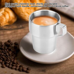 MAVIS LAVEN 4Pcs Stainless Steel sturdy Coffee Cup Mug with Cup Holder for Home Coffee Shop Use