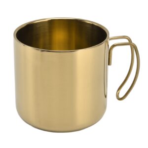 stainless steel coffee cup with handle,400ml camping cup stainless steel espresso cup stainless steel tea cup camping mug(gold)