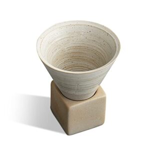 lepayu japanese ceramic mug,creative ceramic coffee cups with base funnel milk cup elegant ceramic tea mugs fashion water bottle for home picnic office (white)