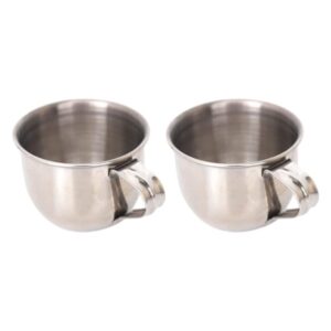 doitool stainless steel tumblers stainless steel coffee cup small espresso mug 70ml cocktail champagne flutes drinking tumbler for bar camping home party 2pcs stainless steel coffee mug