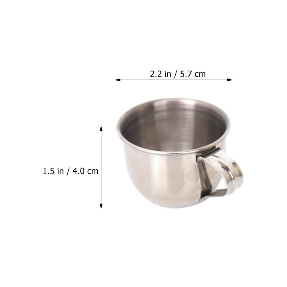 DOITOOL Stainless Steel Tumblers Stainless Steel Coffee Cup Small Espresso Mug 70ml Cocktail Champagne Flutes Drinking Tumbler For Bar Camping Home Party 2pcs Stainless Steel Coffee Mug