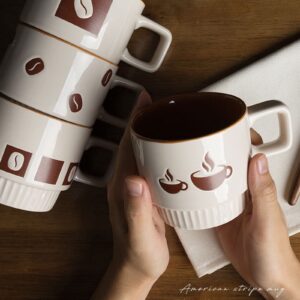 CEIERPH Ceramic Coffee Mug Tea Cup, 11 Oz, Modern Mug Coffee Cups for Espresso,Cappuccino and Latte, Mug and Cup Gifts