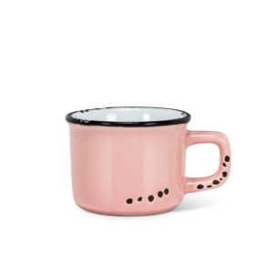 abbott collection 27-enamel-esp-pnk enamel look stoneware espresso mug, pink