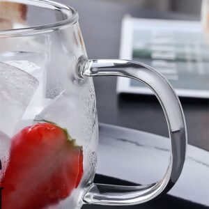 CHDHALTD 350ml Glass Mugs With Handle,Good Morning Cup,Coffee Mug,For Coffee, Tea, Soup,Juice,Milk,Clear Drinking Cup