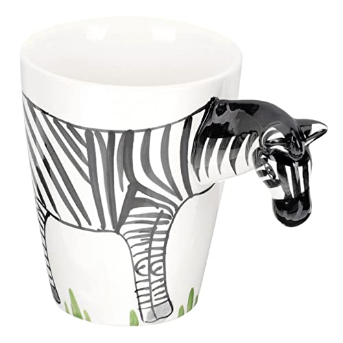 Ceramic Drinking Mugs Ceramic Coffee Mugs Porcelain Coffee Water Cup 3D Zebra Animal Tea Mug Milk Cup Juice Drinking Cup Espresso Cups for Home Office Hotel Ceramic Coffee Cup