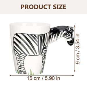 Ceramic Drinking Mugs Ceramic Coffee Mugs Porcelain Coffee Water Cup 3D Zebra Animal Tea Mug Milk Cup Juice Drinking Cup Espresso Cups for Home Office Hotel Ceramic Coffee Cup