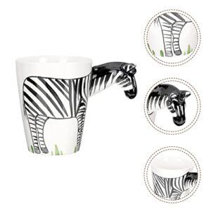 Ceramic Drinking Mugs Ceramic Coffee Mugs Porcelain Coffee Water Cup 3D Zebra Animal Tea Mug Milk Cup Juice Drinking Cup Espresso Cups for Home Office Hotel Ceramic Coffee Cup