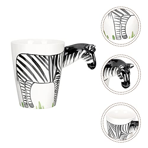 Ceramic Drinking Mugs Ceramic Coffee Mugs Porcelain Coffee Water Cup 3D Zebra Animal Tea Mug Milk Cup Juice Drinking Cup Espresso Cups for Home Office Hotel Ceramic Coffee Cup