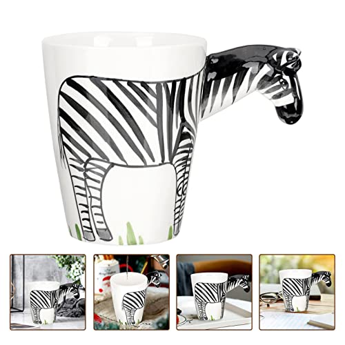 Ceramic Drinking Mugs Ceramic Coffee Mugs Porcelain Coffee Water Cup 3D Zebra Animal Tea Mug Milk Cup Juice Drinking Cup Espresso Cups for Home Office Hotel Ceramic Coffee Cup