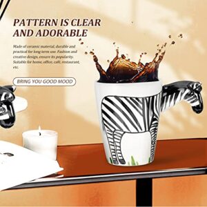 Ceramic Drinking Mugs Ceramic Coffee Mugs Porcelain Coffee Water Cup 3D Zebra Animal Tea Mug Milk Cup Juice Drinking Cup Espresso Cups for Home Office Hotel Ceramic Coffee Cup