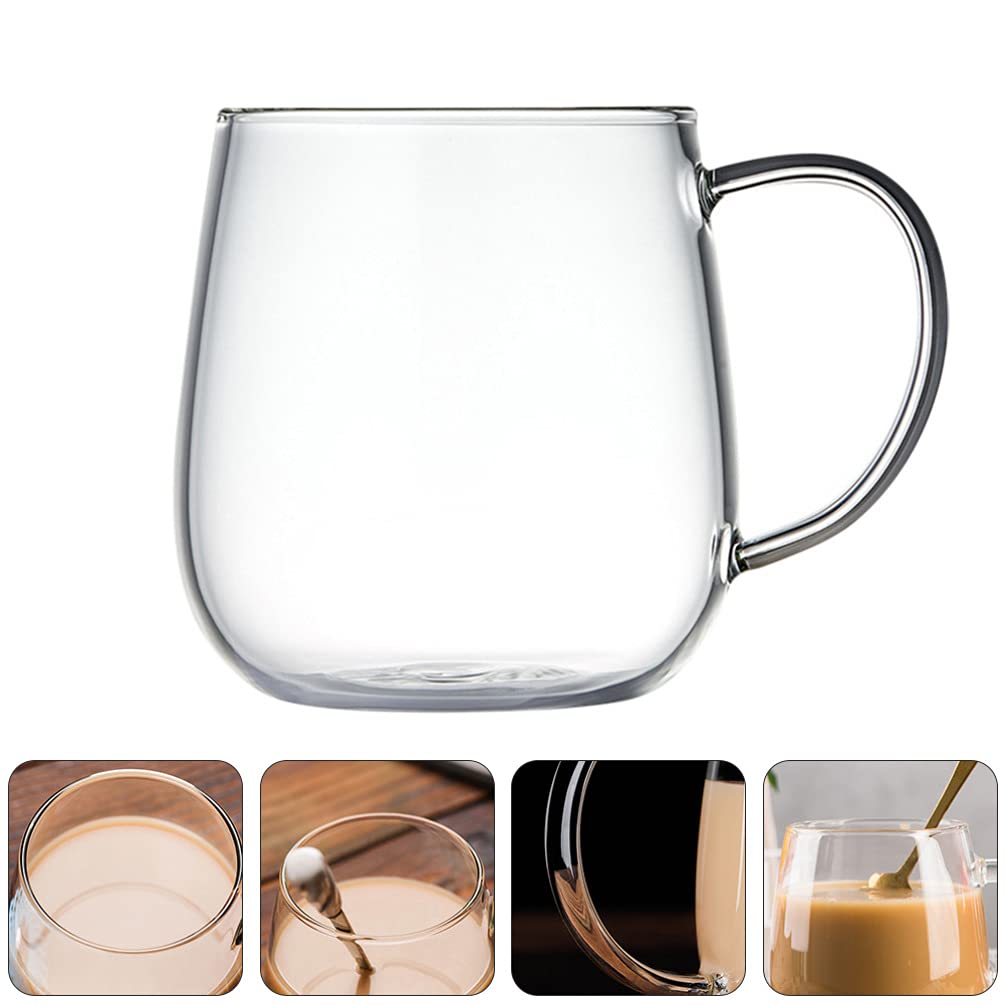 Hemoton Transparent Glass Mug 350ml Glass Water Mug Juice Cup Milk Tea Cup Water Mug Clear Coffee Cups for Latte Americano Cappuccinos