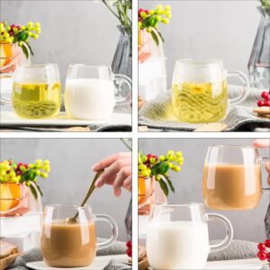 Hemoton Transparent Glass Mug 350ml Glass Water Mug Juice Cup Milk Tea Cup Water Mug Clear Coffee Cups for Latte Americano Cappuccinos