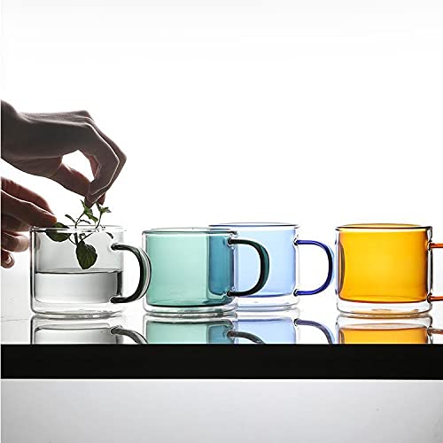 Colored Transparent Coffee Mug Heat-Resistant Colored Double Wall Insulated Glass Cup (Copper)