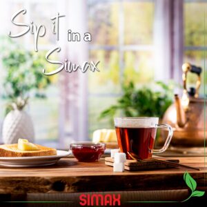 SIMAX Small Clear Coffee Mug: Borosilicate Glass Tea Cups - 7 Ounce Clear Mugs for Coffee - Coffee Glass Mugs With Handles - Clear Coffee Mugs - Cappuccino Cup - Small Coffee Cups - Tea Cup Set of 6