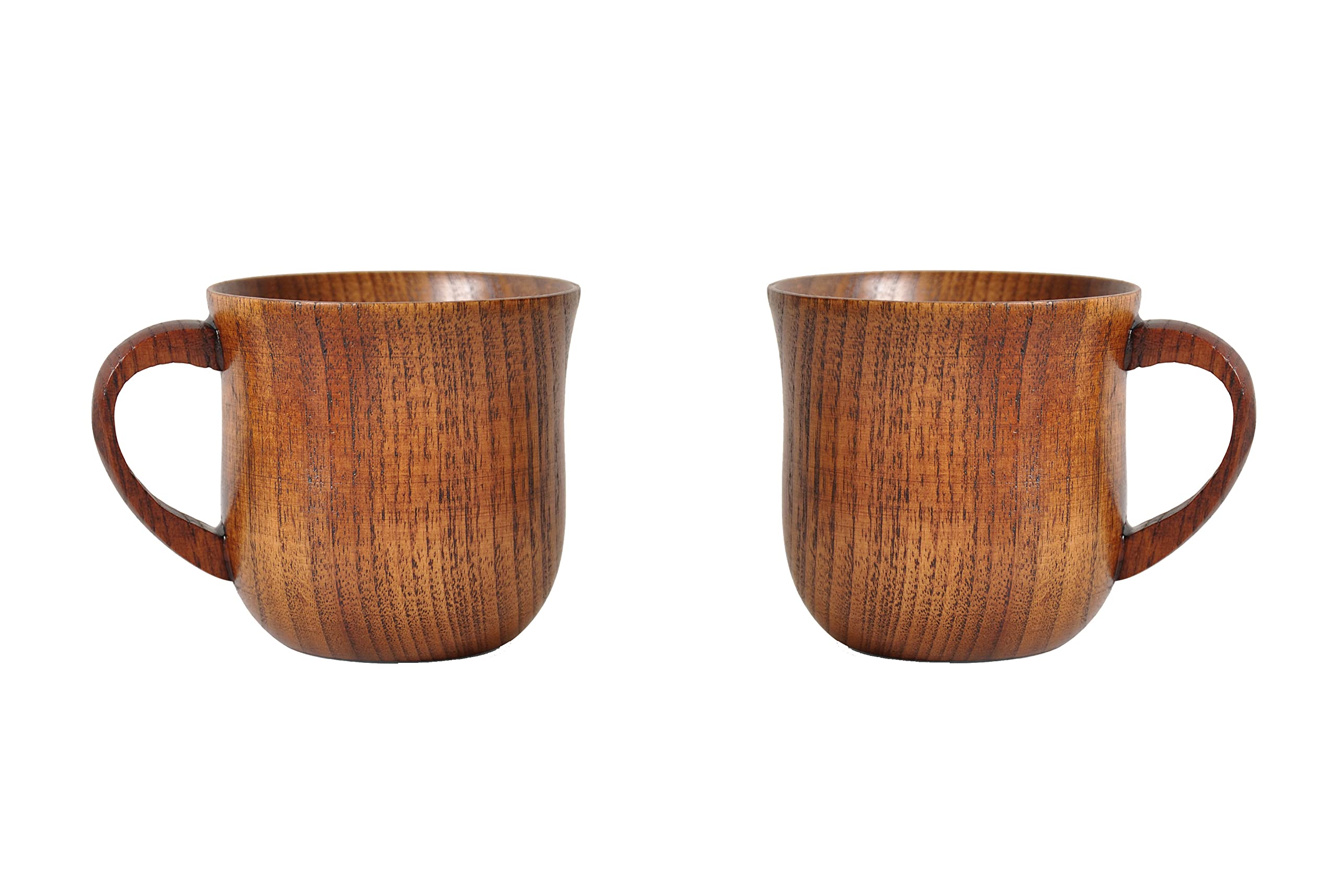 HomeImpel 2 Pack Wooden Coffee Cups Tea Cups With Handle, 4oz, 120ml, Drinking Wood Mugs for Beer/Coffee/Milk/Water
