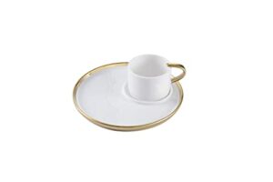 pampa bay for coffee lovers titanium-plated porcelain espresso cup & plate, 2.5 x 6.5in