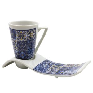 portuguese ceramic espresso cup with tray souvenir from portugal