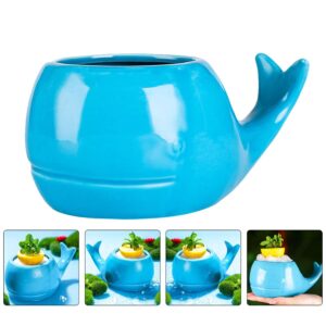 PRETYZOOM Ceramic Coffee Mug 3D Whale Tiki Cup Hawaiian Luau Party Cocktail Glasses Cute Animal Exotic Juice Wine Cup for Bar Kitchen Holiday Ornament Sky- blue 450ml