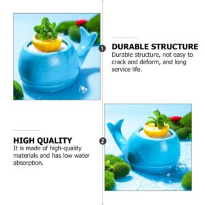 PRETYZOOM Ceramic Coffee Mug 3D Whale Tiki Cup Hawaiian Luau Party Cocktail Glasses Cute Animal Exotic Juice Wine Cup for Bar Kitchen Holiday Ornament Sky- blue 450ml