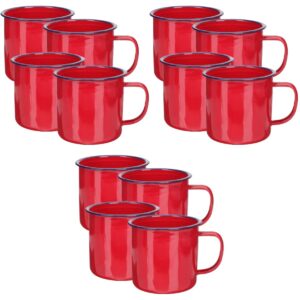 alipis 12 pcs teaware enameled drink ml decorative drinking gift christmas cup outdoor vintage red metal tin chinese cups backing indoor household espresso travel enamel for mug office