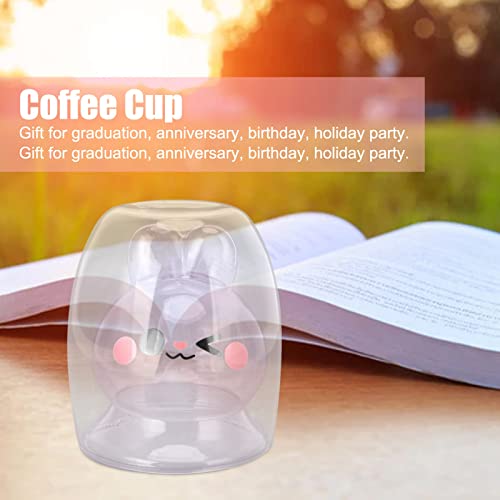 Atyhao Glass Cup, 300ml Double Wall Glass Rabbit Design Milk Coffee Tea Cup for Microwave Oven Dishwasher(pink)