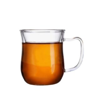 coffee glass mug cup clear with handle for hot beverage home cafe elegance 12oz 350ml tpbd102870