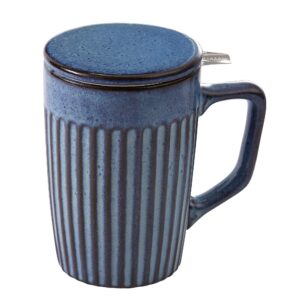 casaWare Shell 18-Ounce Tilt & Drip Tea Infuser Mug (Ocean Blue)