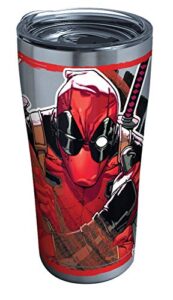 tervis triple walled marvel - deadpool insulated tumbler cup keeps drinks cold & hot, 20oz - stainless steel, iconic