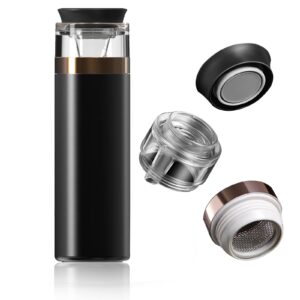 stainless steel insulated tea mug with infuser and lid for loose tea 16.2 ounces office home high-end tea cup