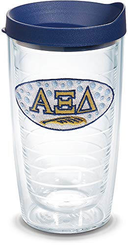 Tervis Sorority - Alpha Xi Delta Tumbler with Emblem and Navy Lid 16oz, Clear